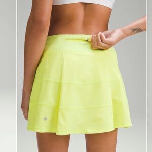 Lululemon Pace Rival Mid-Rise Skirt Long Electric Lemon Built-In Shorts Size 6